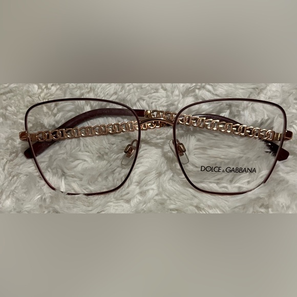 Dolce & Gabbana Burgundy/Gold Eyeglass Frames - Picture 1 of 5